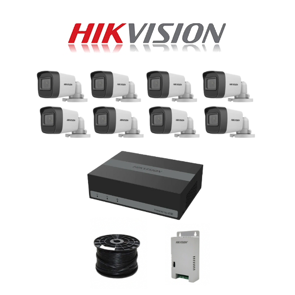 NEW HikVision 8 Ch Turbo HD Kit -  NEW 8ch eDVR - 8 x HD1080P Camera - 20M Night vision - 480GB - 100m Cable