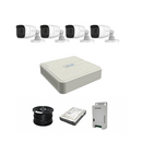**System with AUDIO** HiLook by Hikvision 4ch Turbo HD kit - DVR - 4 x HD1080P Cameras with audio - 20M Night vision - 500GB HD - 100m Cable