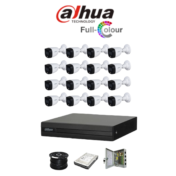 Dahua 16ch Full-Color HD Kit HD DVR 16 x 1080p Full-Color cameras