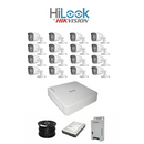 Colour Night vision - Hilook by Hikvision 16ch Turbo HD kit -16 x 1080p ColorVu cameras - 20m Full colour night vision - 1TB HDD - 100m Cable