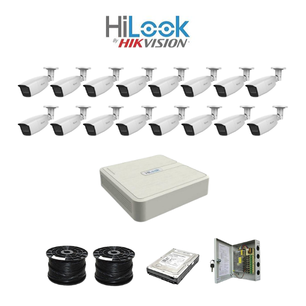 HiLook by HikVision 16 Ch Turbo HD Kit DVR 16 x Vari Focul HD1080P