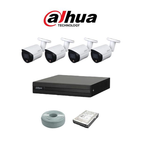 Dahua Channel FULL COLOR 4MP IP POE Camera Kit 8ch NVR x 4MP I