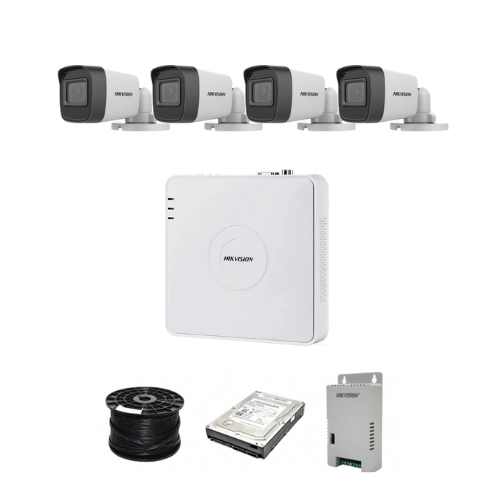 HikVision 4 Ch Turbo HD Kit - Embedded DVR - 4 x HD1080P Camera - 20M