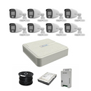 HiLook 2MP AUDIO Smart-Hybrid Light 8ch Turbo HD kit - DVR - 8 x HD1080P Hybrid Light Camera - 20M Night vision - 500GB HD - 100m Cable