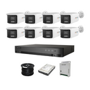 HikVision 16 Ch Turbo HD Kit - 8x Hikvision 5MP 3K ColorVu Audio Dual-Lens Fixed Camera, 1TB, 100m RG59