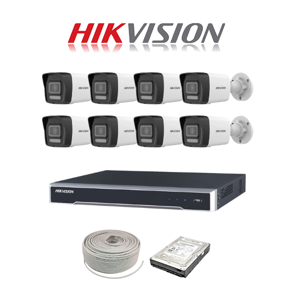Hikvision 4MP Smart Hybrid IP camera kit 8ch 4K NVR x 4MP IP cam