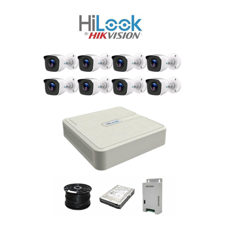 HiLook by Hikvision 8ch Turbo HD kit - DVR - 8 x HD720P Camera - 20M Night vision - 500GB HD - 100m Cable
