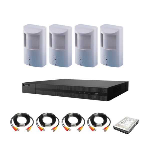 Spy Nanny Camera system includes 4 hidden PIR camera s with interne