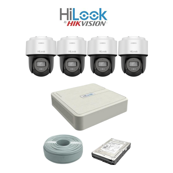 HiLook by Hikvision 4MP IP Pan Tilt Camera Kit 8ch NVR with POE