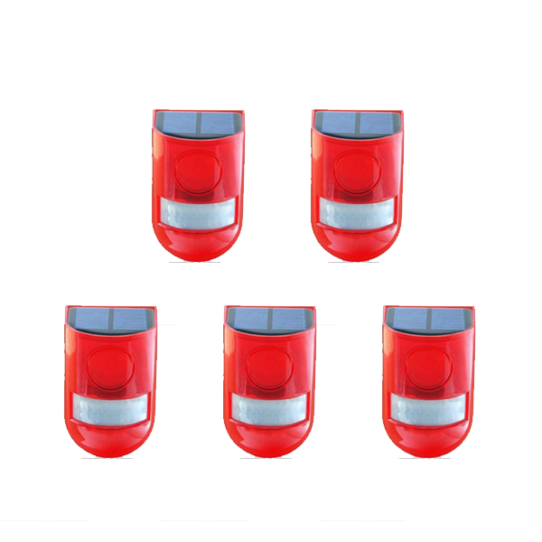 Pack of 5*** Solar Alarm Flashing LED Light Motion Sensor Detecto