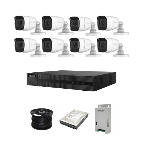 ** System with AUDIO ** HiLook by Hikvision 8ch Turbo HD kit - DVR - 8 x HD1080P Camera - 20M Night vision - Audio - 1TB HD - 100m Cable