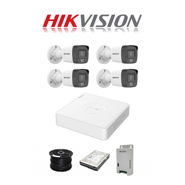 Hikvision 4 Channel System with 2MP **AUDIO** Cameras