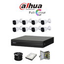 Dahua 8ch Full-Color HD Kit - HD DVR _ 8 x 1080p Full-Color cameras - 20m Full colour night vision - 1TB HDD - 100m Cable
