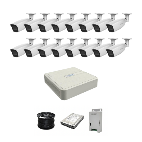 HiLook by HikVision 16 Ch Turbo HD Kit - Embedded DVR - 16 x Vari Focul HD1080P Camera - 40M Night vision - 1TB HD - 200m Cable