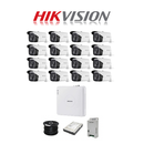 HikVision 16 Ch Turbo HD Kit - Embedded DVR - 16 x HD1080P Camera - 80M Night vision - 2TB HD - 200m Cable