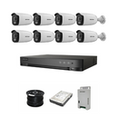 HikVision Acusense 8 Ch ColorVU HD Kit with Audio - HD DVR - 8 x HD1080P ColorVU Cameras - 40M Full Colour Night vision - 1TB HD - 100m Cable