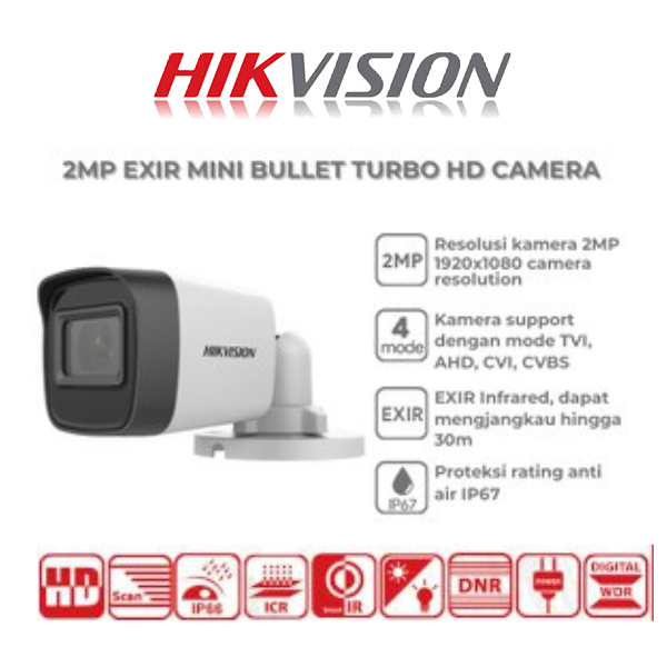 HikVision 16 Ch Turbo HD Kit - Embedded DVR - 16 x HD1080P Camera - 20M Night vision - 1TB HD - 100m Cable