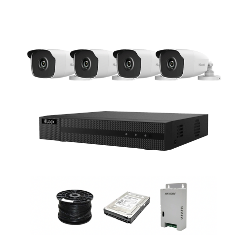 HiLook by HikVision 4 Ch Turbo HD Kit - HD DVR - 4 x HD1080P Cameras - 40M Night vision - 500GB HD - 100m Cable