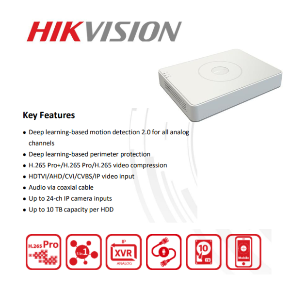HikVision Ch Turbo HD Kit Embedded DVR x HD1080P Camera 80M
