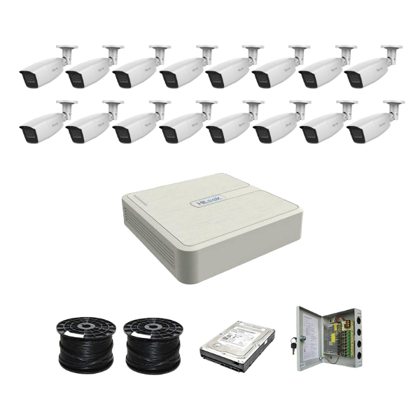 HiLook by HikVision 16 Ch Turbo HD Kit - DVR - 16 x Vari Focul HD1080P Camera - 40M Night vision - 1TB HD - 200m Cable