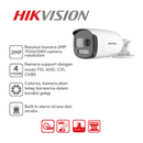 HikVision 16 Ch Acusense Turbo HD Kit - 16ch Acusense DVR - 2 x ColorVu camera with Alarm and strobe light - 40m Night Vision - 1TB - 100m Cable