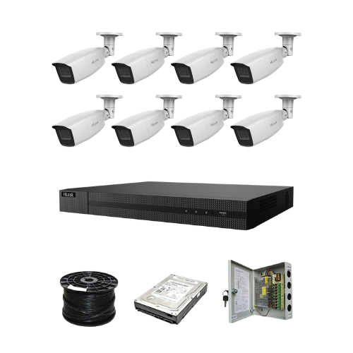 HiLook by HikVision 8 Ch Turbo HD Kit - Embedded DVR - 8 x Vari Focul HD1080P Camera - 40M Night vision - 1TB HD - 100m Cable