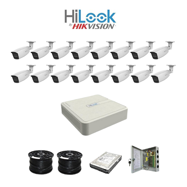 HiLook by HikVision 16 Ch Turbo HD Kit - DVR - 16 x Vari Focul HD1080P Camera - 40M Night vision - 1TB HD - 200m Cable