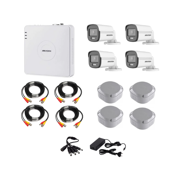 Hikvision COLORVU 1080P 4 Channel DVR & 4 Bullet Cameras DIY CCTV KIT