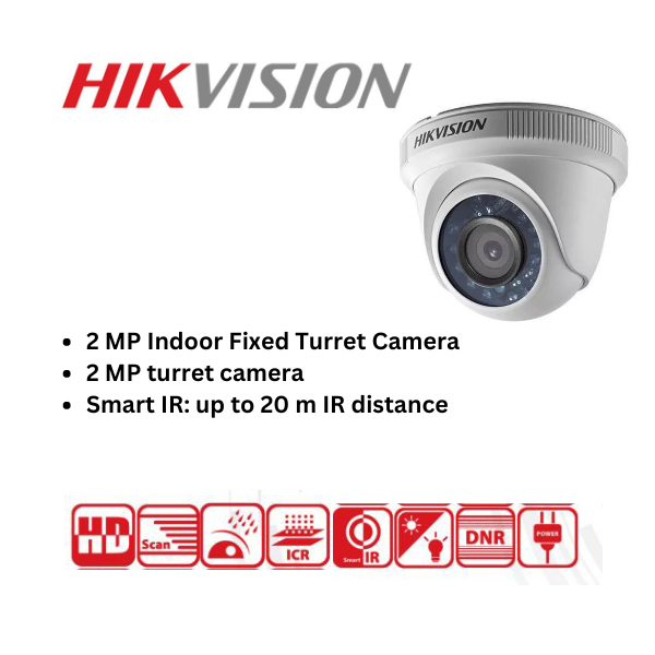 HikVision 8 Ch Turbo HD Kit - Embedded DVR - 8 x 1080P Camera - 20M Night vision - 500GB HDD - 100m Cable