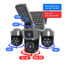 NEW! 4G V380 Three Lens AI Solar CCTV Camera | 10X ZOOM Works with a Sim Card
