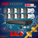 Hikvision 8ch 5MP Turbo HD kit - HD DVR - 8 x NEW! 3K 5MP Smart Hybrid Light Audio Camera - 1TB HDD - 100m Cable - 20m Night vision