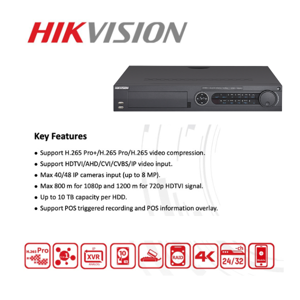 HikVision 32 Ch Turbo HD Kit - Embedded DVR - 32 x HD1080P Camera - 2TB HD - 400m Cable