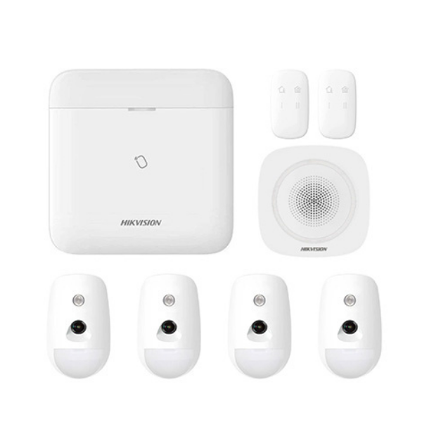 Hikvision AX Pro 64 Zone Wireless Alarm Kit | 4X Wireless PIR-CAM Detector