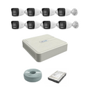 NEW!! HiLook by Hikvision 4MP IP Smart Hybrid Light camera kit - 8ch NVR with 8 POE - 8 x 4MP IP cameras 30m IR - 1TB HDD - 100m Cat5 cable