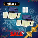 **Pack of 2** 348 LED Solar Motion Sensor Light Outdoor with Remote| 3 Head Flood Lights