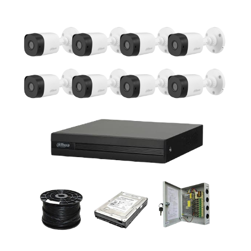 Dahua 8ch HDCVI kit Pentra-Brid XVR x 1080P cameras 20m Night