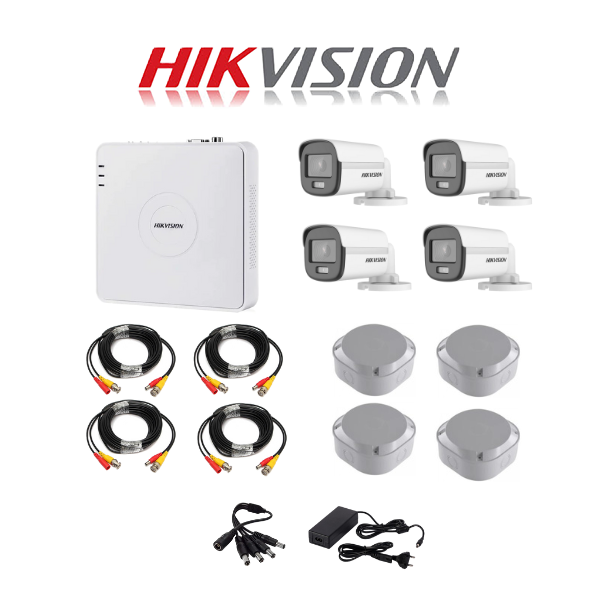 Hikvision COLORVU 1080P 4 Channel DVR & 4 Bullet Cameras DIY CCTV KIT