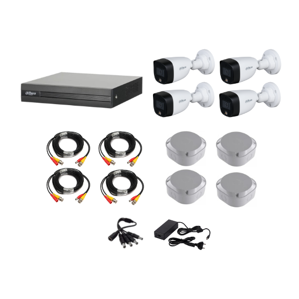 Dahua FULL COLOR 1080P 4 Channel DVR & 4 Bullet Cameras DIY CCTV KIT