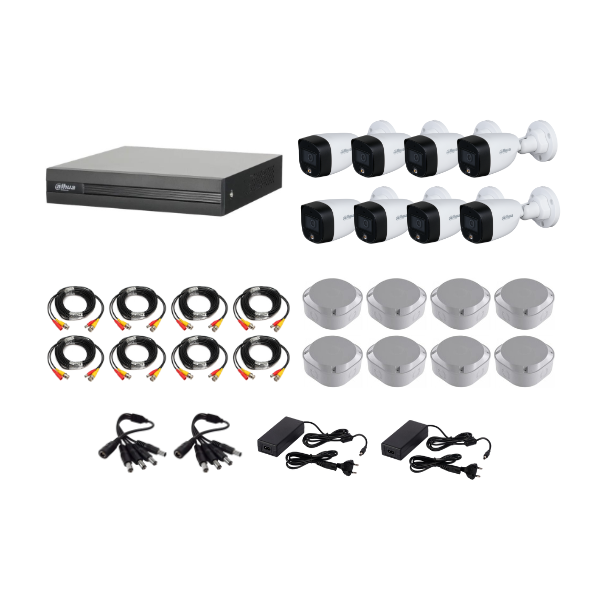 Dahua FULL COLOR 1080P 8 Channel DVR & 8 Bullet Cameras DIY CCTV KIT