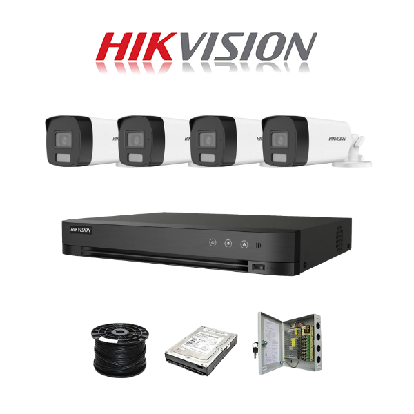 Hikvision 4ch 5MP Turbo HD kit - HD DVR - 4 x 3K 5MP Smart Hybrid Ligh