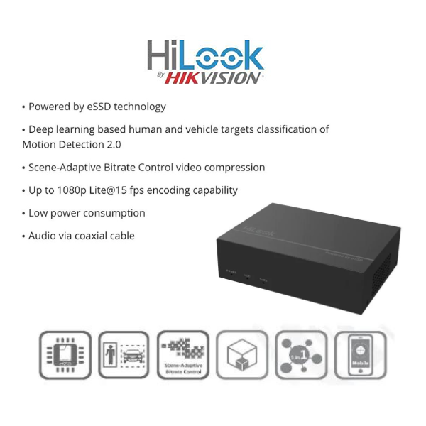 HiLook by Hikvision 4ch Turbo HD kit - NEW eDVR - 4 x HD1080P Camera - 20M Night vision -330GB HD - 100m Cable