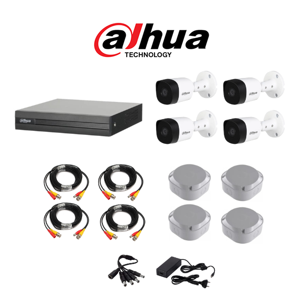 Dahua 1080P 4 Channel DVR & 4 Bullet Cameras DIY CCTV KIT