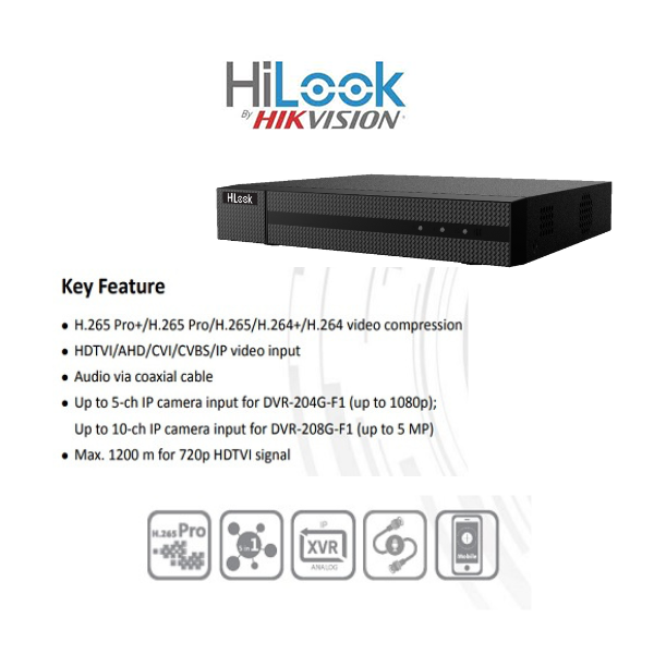 HiLook by HikVision 4 Ch Turbo HD Kit - HD DVR - 4 x HD1080P Cameras - 40M Night vision - 500GB HD - 100m Cable