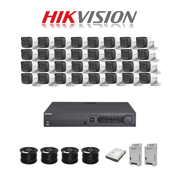 HikVision 32 Ch Turbo HD Kit - Embedded DVR - 32 x HD1080P Camera - 2TB HD - 400m Cable