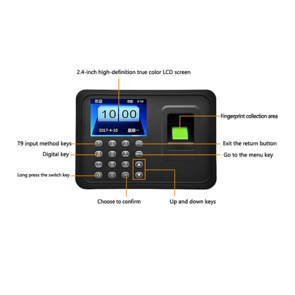 Fingerprint Employee Time Attendance Entry time clock System With USB
