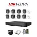 Hikvision 8ch 5MP Turbo HD kit - HD DVR - 8 x 3K 5MP Smart Hybrid Light Audio Camera - 1TB HDD - 100m Cable - 40m Night vision