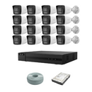 HiLook by Hikvision 16 Ch 2MP IP AUDIO camera kit - 16ch NVR with 16 POE - 16 x 2MP IP cameras 30m IR - 2TB HDD - 305m Cat5 cable