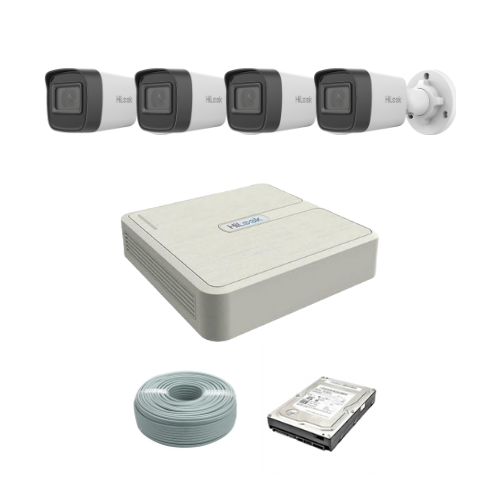 SALE!! HiLook by Hikvision 2MP IP Camera kit - 4ch NVR with POE - 4 x 2MP IP cameras 30m IR - 1TB HDD - 100m Cat5 cable