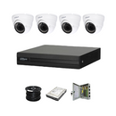 Dahua 4ch HDCVI kit - Pentra-Brid XVR - 4 x 1080P cameras - 20m Night vision - 500GB HDD - 100m cable | Indoor Domes