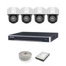 NEW! Hikvision 4MP IP Pan Tilt Camera Kit - 8ch NVR with 8 POE - 4 x 4 MP Fixed Outdoor Smart Hybrid-light PT Network Camera - 1TB HDD - 100m Cat5 cable